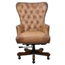Maddox Tan Leather Desk Chair-Dovetailed &amp; Doublestitched