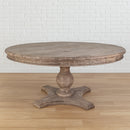 Martina 1.8m Reclaimed Timber Round Dining Table-Dovetailed &amp; Doublestitched