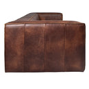 Mateo Brown Leather 4 Seater Sofa-Dovetailed &amp; Doublestitched