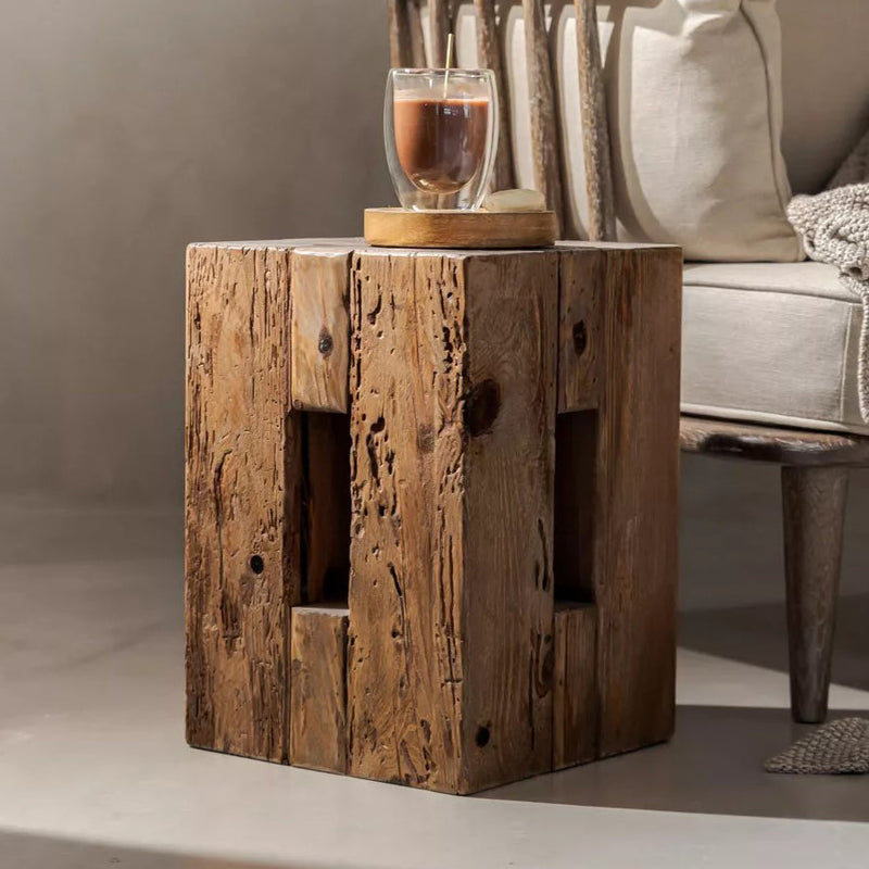 Maui Cube Stool-Dovetailed &amp; Doublestitched