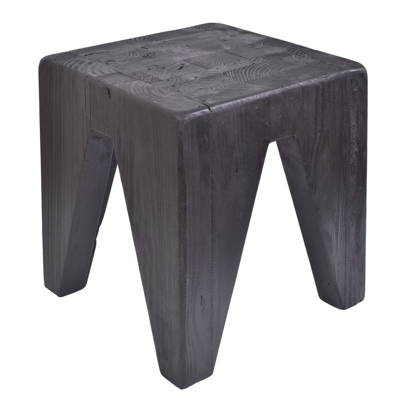 Maui Peg Stool in Black-Dovetailed &amp; Doublestitched