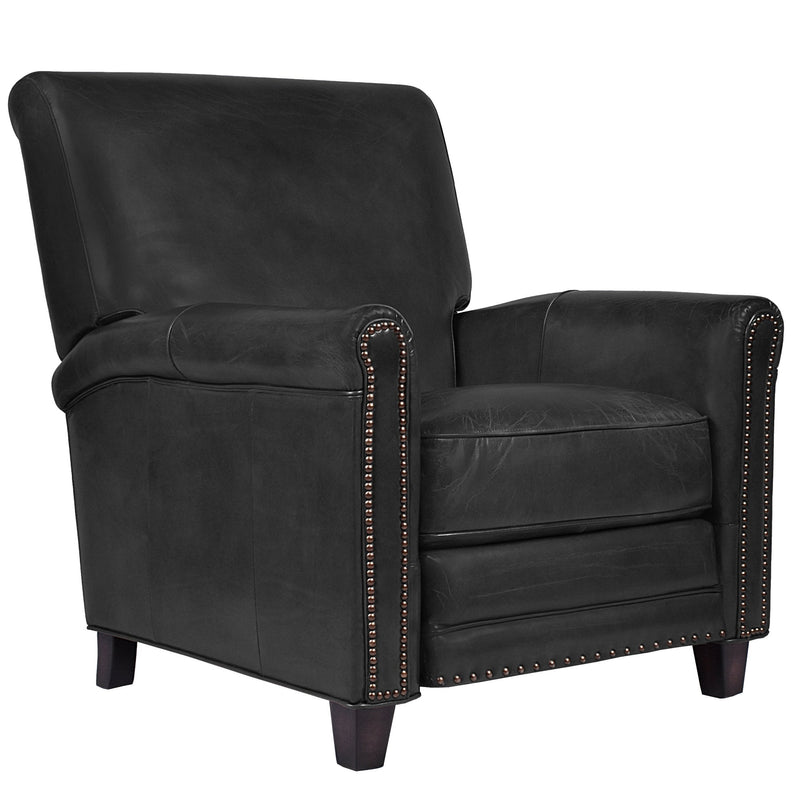 Maxwell Black Leather Recliner Chair-Dovetailed &amp; Doublestitched