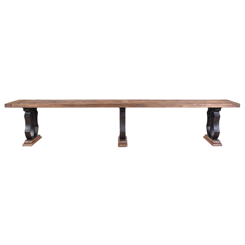 Michigan 2.4m French Iron Dining Bench Seat-Dovetailed &amp; Doublestitched