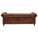 Monarch 3 Seater Vintage Leather Chesterfield Sofa-Dovetailed &amp; Doublestitched