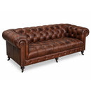 Monarch 3 Seater Vintage Leather Chesterfield Sofa-Dovetailed &amp; Doublestitched