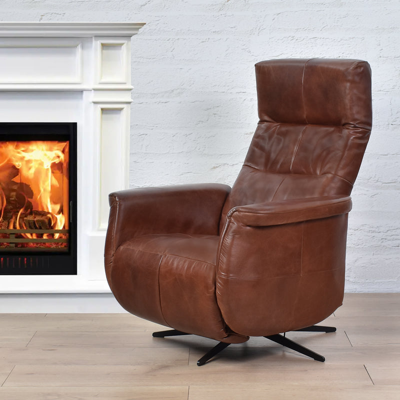 Morris Vintage Leather Electric Recliner Chair-Dovetailed &amp; Doublestitched