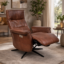 Morris Vintage Leather Electric Recliner Chair-Dovetailed &amp; Doublestitched