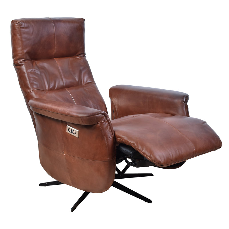 Morris Vintage Leather Electric Recliner Chair-Dovetailed &amp; Doublestitched