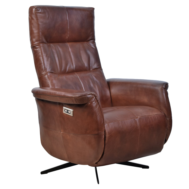 Morris Vintage Leather Electric Recliner Chair-Dovetailed &amp; Doublestitched