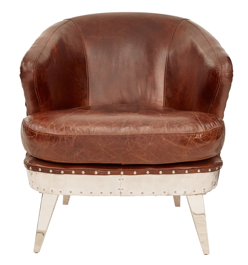Navigator Vintage Leather Armchair-Dovetailed &amp; Doublestitched