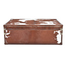 Nomad Dark Brown Cowhide Trunk Coffee Table-Dovetailed &amp; Doublestitched