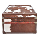 Nomad Dark Brown Cowhide Trunk Coffee Table-Dovetailed &amp; Doublestitched