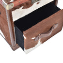 Nomad Dark Brown Cowhide Trunk Side Table-Dovetailed &amp; Doublestitched
