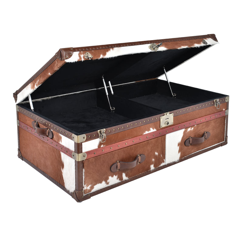 Nomad Light Brown Cowhide Trunk Coffee Table