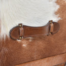 Nomad Light Brown Cowhide Trunk Side Table-Dovetailed &amp; Doublestitched