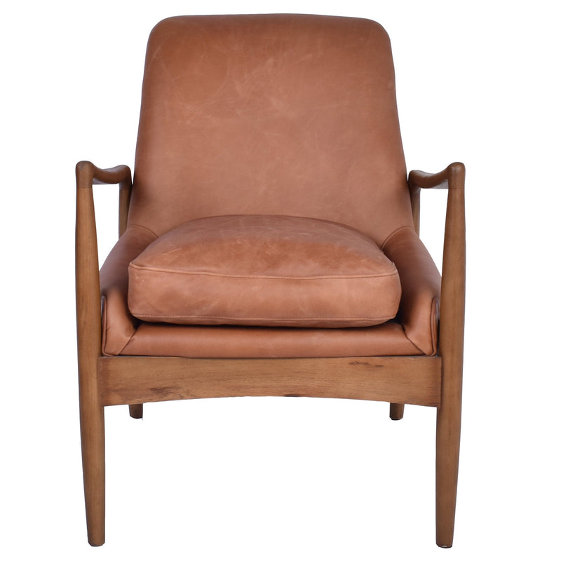 Nordic Leather Armchair in Toffee-Dovetailed &amp; Doublestitched