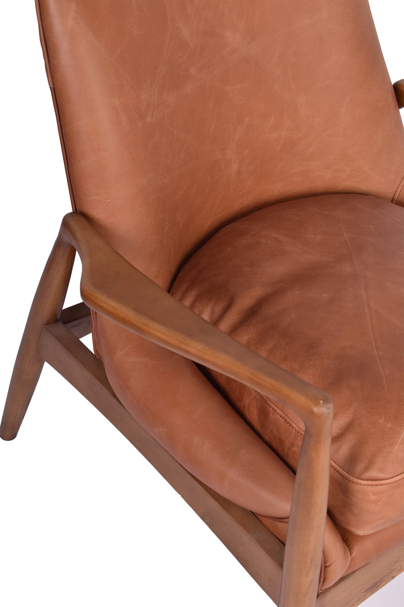 Nordic Leather Armchair in Toffee-Dovetailed &amp; Doublestitched