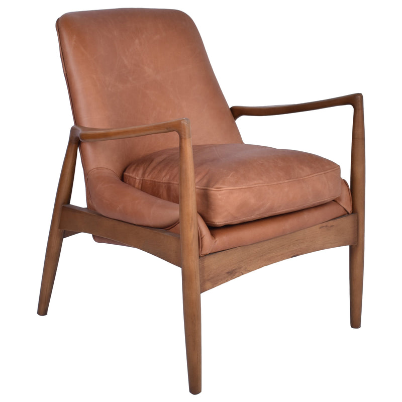 Nordic Leather Armchair in Toffee-Dovetailed &amp; Doublestitched