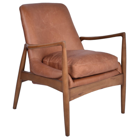 Nordic Leather Armchair in Toffee