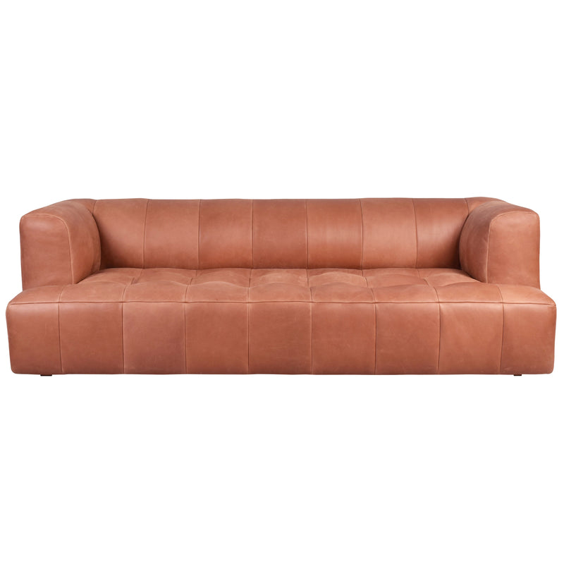 Okura 3 Seater Sofa In Chestnut-Dovetailed &amp; Doublestitched