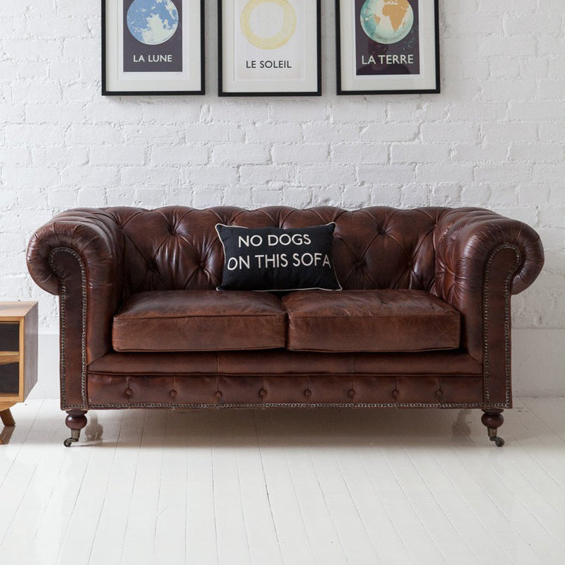 Old Bailey Vintage Leather Chesterfield Sofa - 2 Seater-Dovetailed &amp; Doublestitched