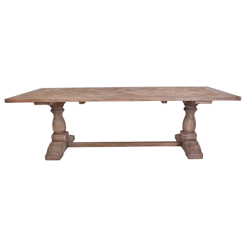 Old Elm 250cm Reclaimed Timber Dining Table-Dovetailed &amp; Doublestitched