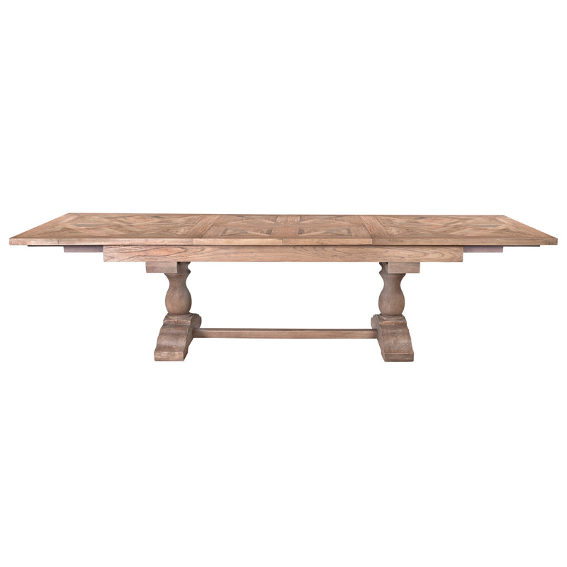 Old Elm Double Extension Dining Table-Dovetailed &amp; Doublestitched