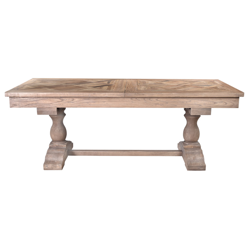 Old Elm Double Extension Dining Table-Dovetailed &amp; Doublestitched