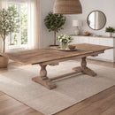 Old Elm Double Extension Dining Table - Plank Top-Dovetailed &amp; Doublestitched