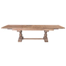 Old Elm Double Extension Dining Table - Plank Top-Dovetailed &amp; Doublestitched