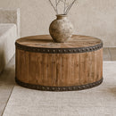 Old Elm Drum Coffee Table-Dovetailed &amp; Doublestitched