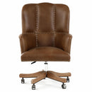 Old Saddle Cocoa Brown Leather Desk Chair-Dovetailed &amp; Doublestitched