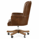 Old Saddle Cocoa Brown Leather Desk Chair-Dovetailed &amp; Doublestitched