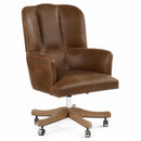 Old Saddle Cocoa Brown Leather Desk Chair-Dovetailed &amp; Doublestitched