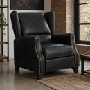 Opa Black Leather Recliner Chair-Dovetailed &amp; Doublestitched