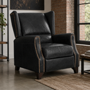 Opa Black Leather Recliner Chair-Dovetailed &amp; Doublestitched
