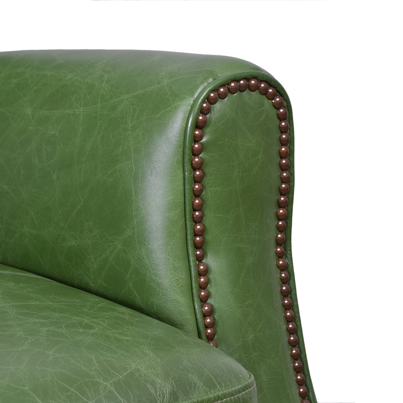 Opa Green Leather Recliner Chair-Dovetailed &amp; Doublestitched