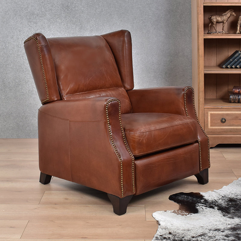 Opa Vintage Leather Recliner Chair-Dovetailed &amp; Doublestitched