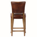 Cartier Leather Counter Stool in Briarsmoke