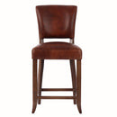 Cartier Leather Counter Stool in Maron