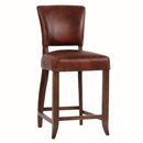 Cartier Leather Counter Stool in Maron