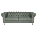 GG Green Leather Chesterfield 3 Seater Sofa