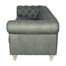 GG Green Leather Chesterfield 3 Seater Sofa