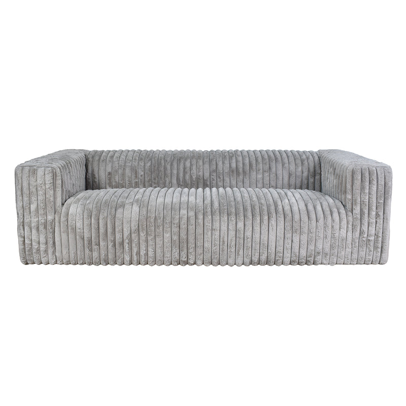 Isla Fluffy Grey Corduroy 3 Seater Sofa