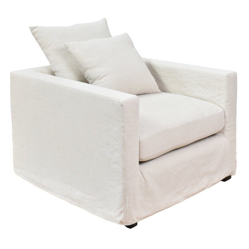Savoy Slip Cover Armchair in Salt & Pepper