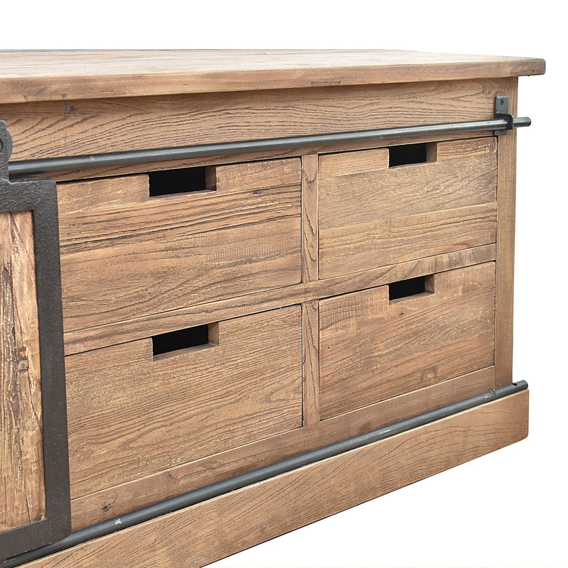 Railway Farmhouse Entertainment Unit-Dovetailed &amp; Doublestitched