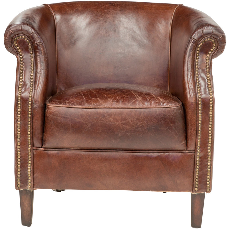 Remington Vintage Leather Tub Chair-Dovetailed &amp; Doublestitched