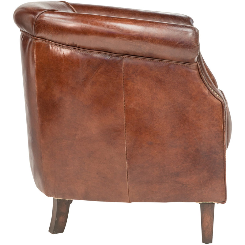 Remington Vintage Leather Tub Chair-Dovetailed &amp; Doublestitched