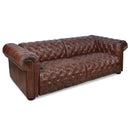 Riverstone Vintage Leather 3 Seater Chesterfield Recliner Sofa-Dovetailed &amp; Doublestitched