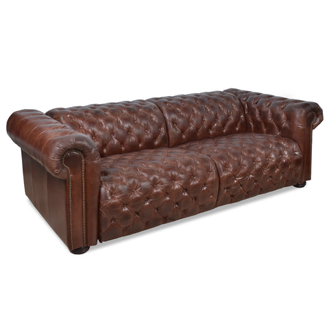 Riverstone Vintage Leather 3 Seater Chesterfield Recliner Sofa